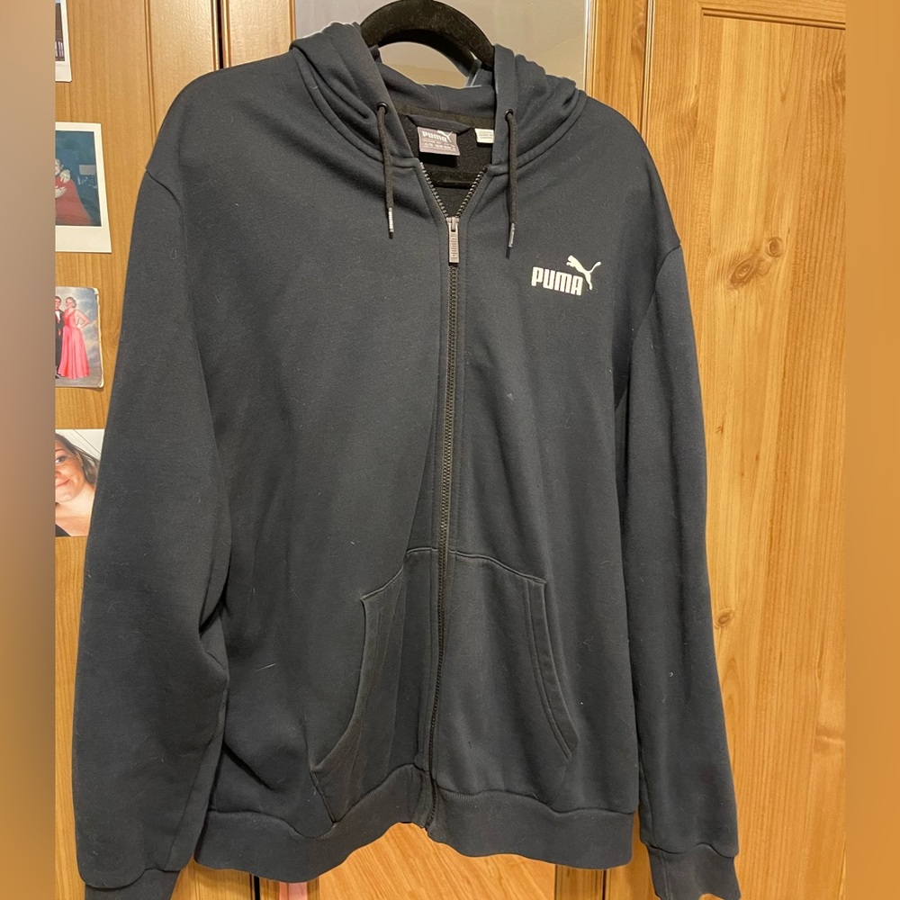 black puma zip up hoodie